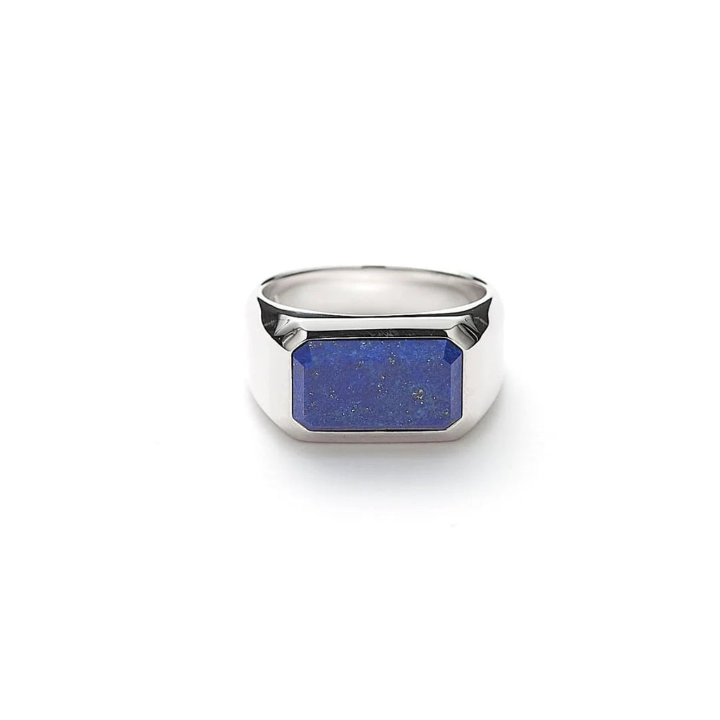 Rectangle Signet Ring Lapis