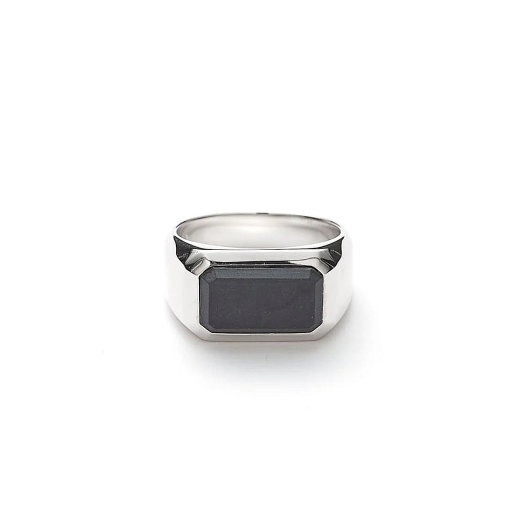 Rectangle Signet Ring Onyx Matte