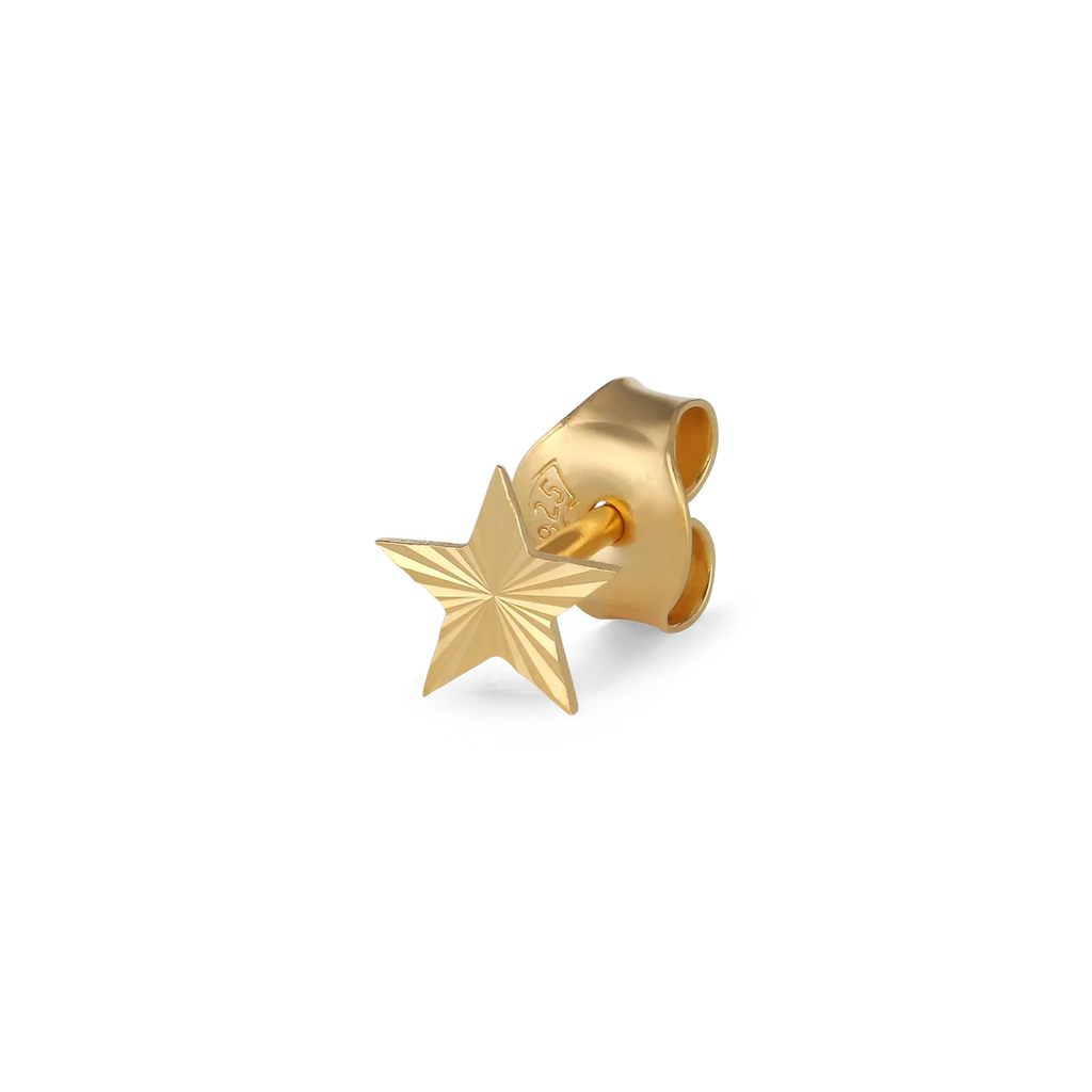 Reflection Star Stud, gold-plated sterling silver