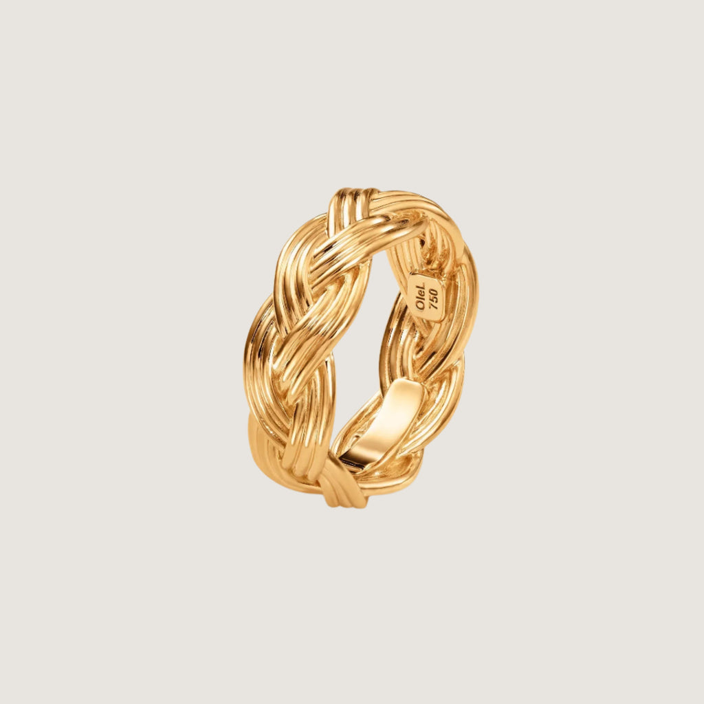 Ring Lille Flettet 18kt Guld