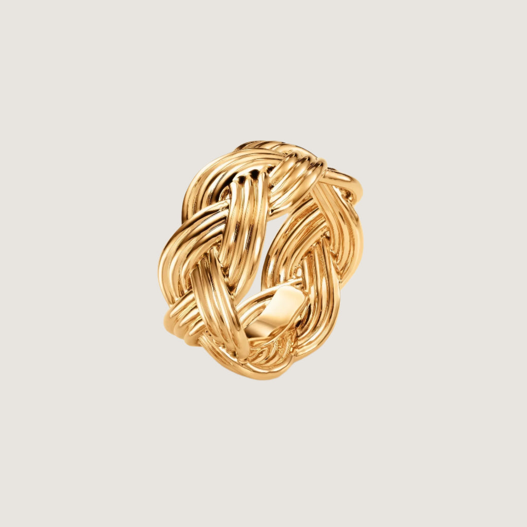 Ring Stor Flettet 18 Kt Rødguld