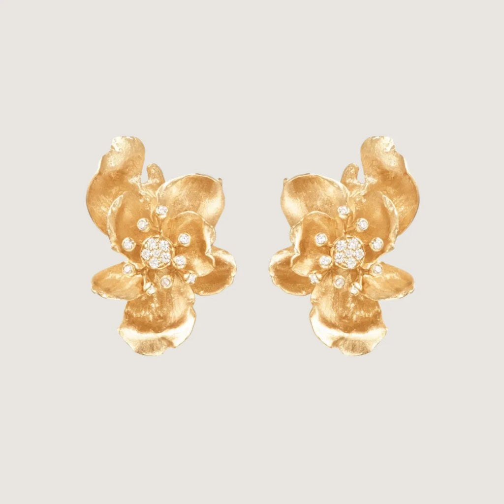 Wild Rose ørestikker 18kt par