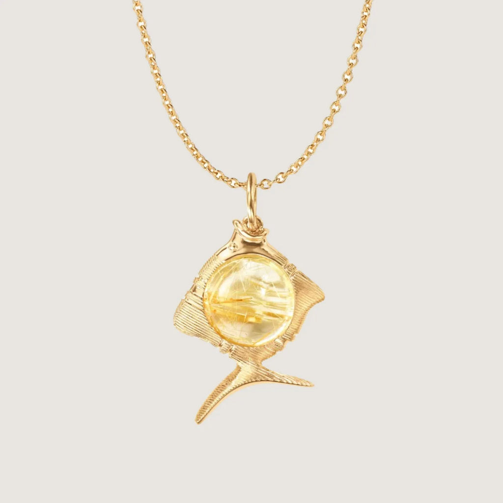 Young Fish vedh. rutilkvarts 18kt
